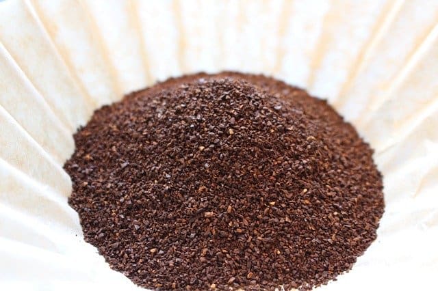 used coffee grounds in a coffee filter weird fertilizer